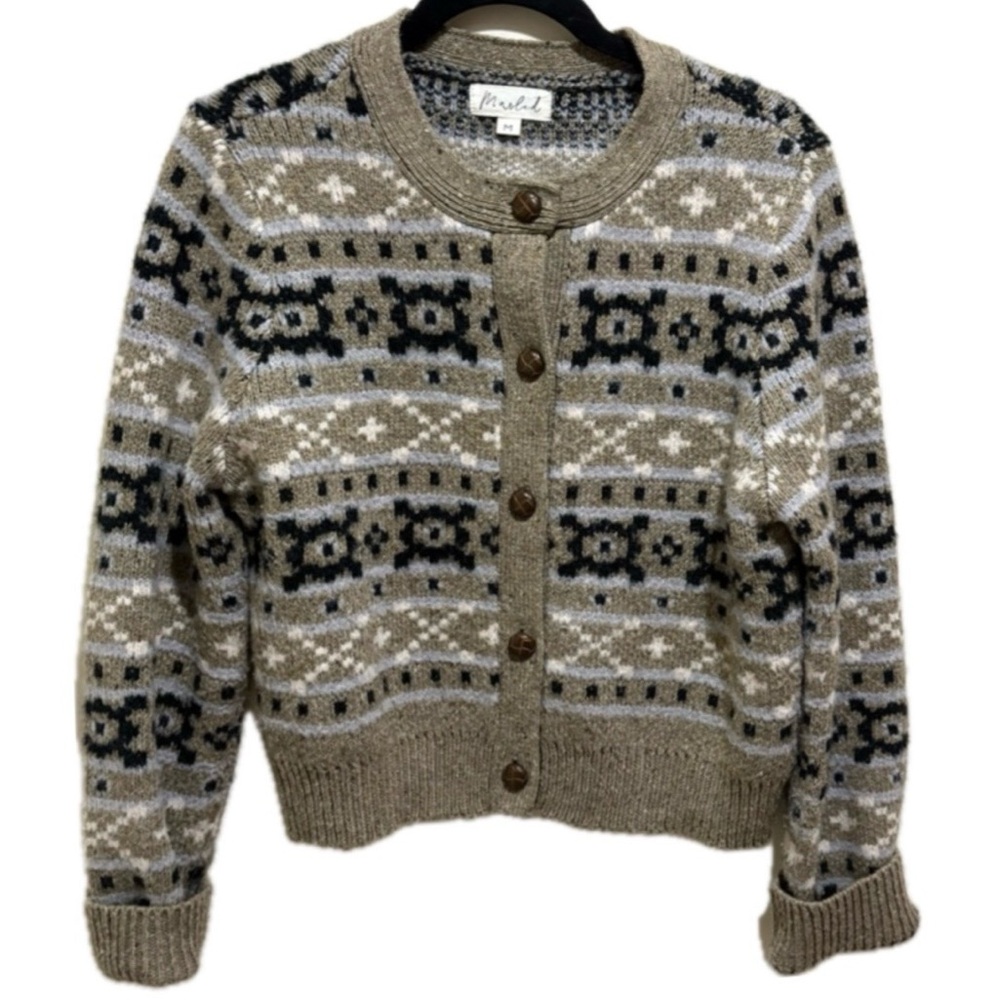 Marled Knit Button Up Cardigan